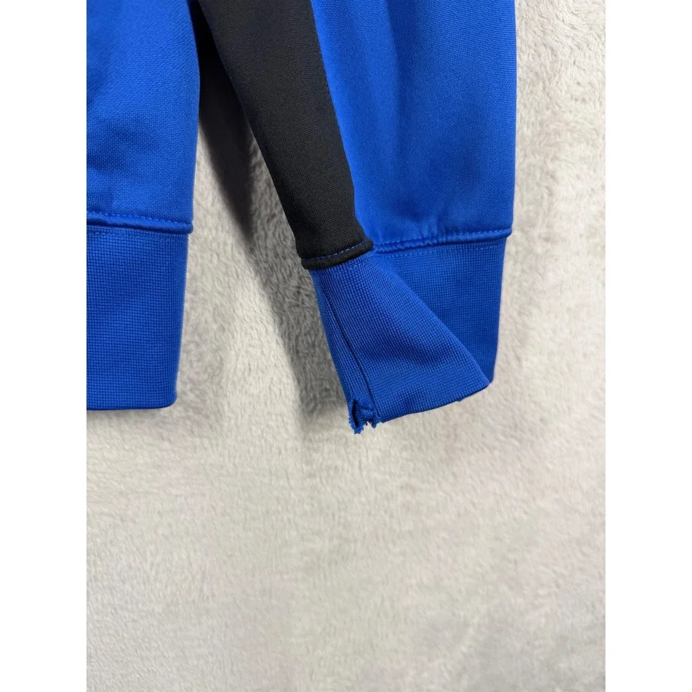 Nike Dri-FIT Pullover Hoodie Kids XL Blue Black Swoosh Logo Athletic Sweatshirt